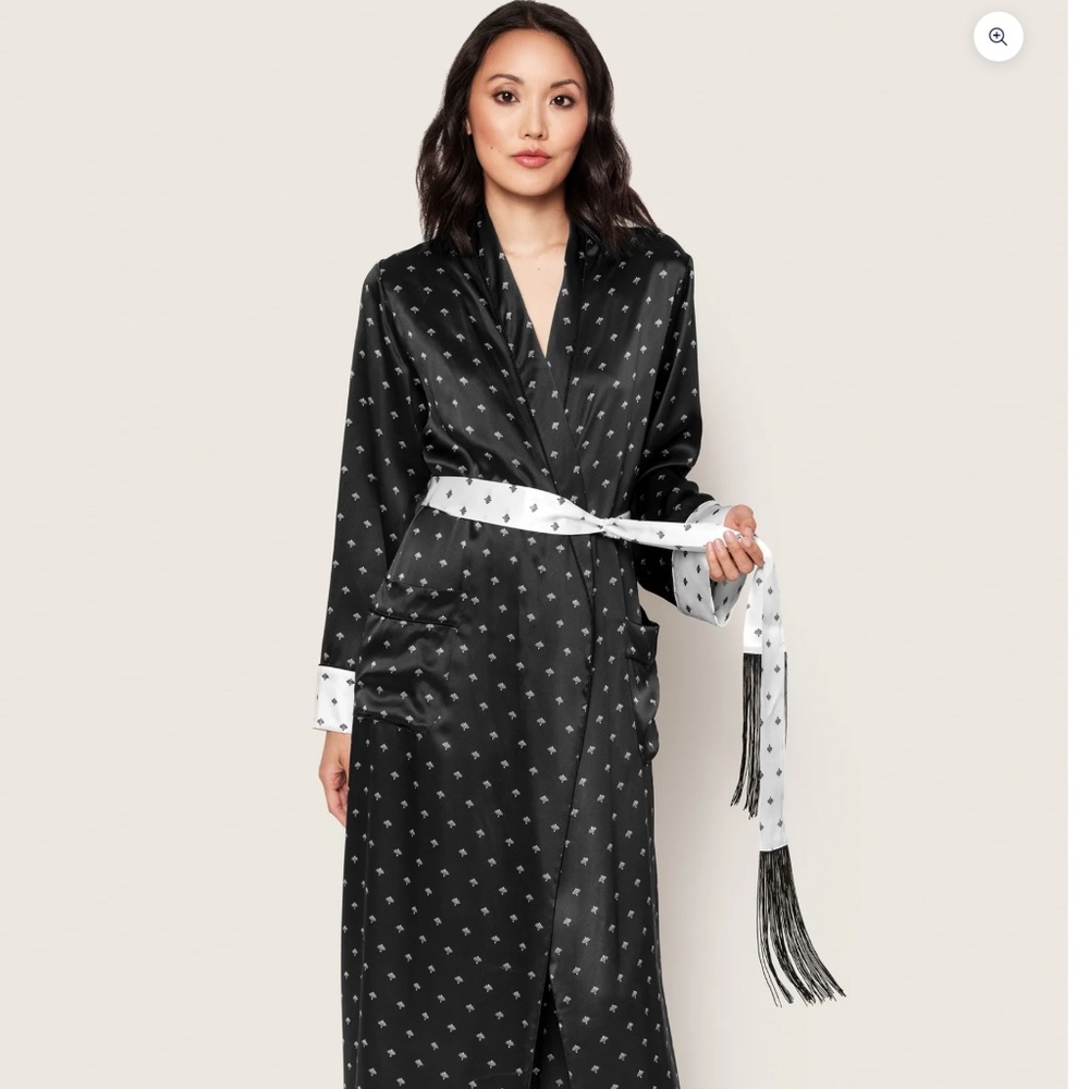 Petite Plume Mulberry Silk Long Robe S